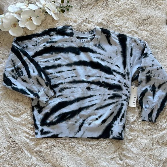LACAUSA Set Sweatshirt & Shorts Tie Dye Size S - Picture 3 of 12